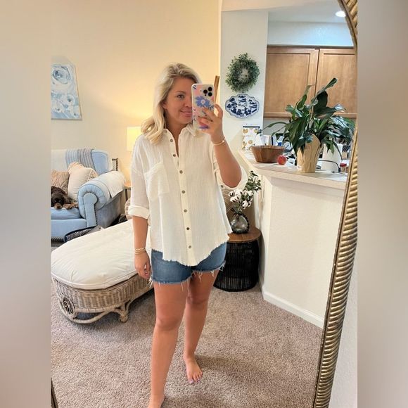 Raw Edge Button Down - Picture 7 of 8